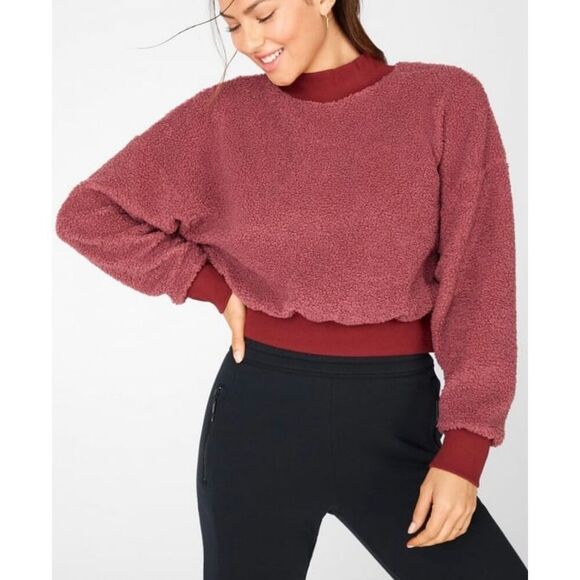 Fabletics Malia cropped Sherpa sweater medium - Picture 1 of 10